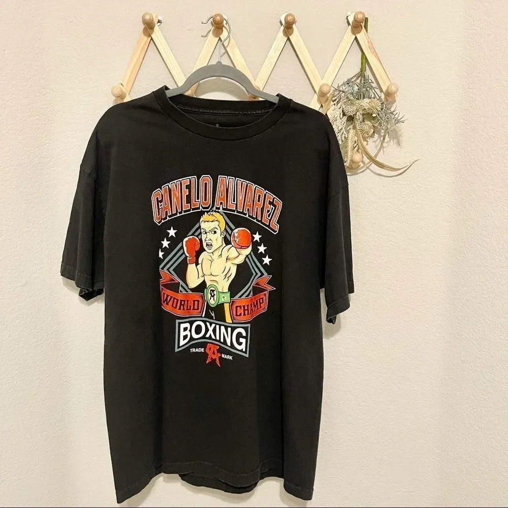 Saúl “Canelo” Álvarez Men Cartoon Black T-Shirt XL